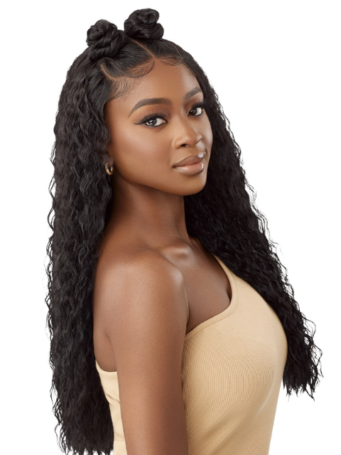 Outre 100% Human Hair Blend 5"x5" Glueless Lace Closure Wig - HHB-PERUVIAN WATER WAVE 24"