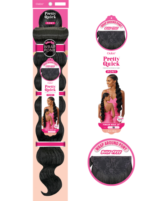 Outre Pretty Quick Pony Ponytail - FINGER WAVE 24