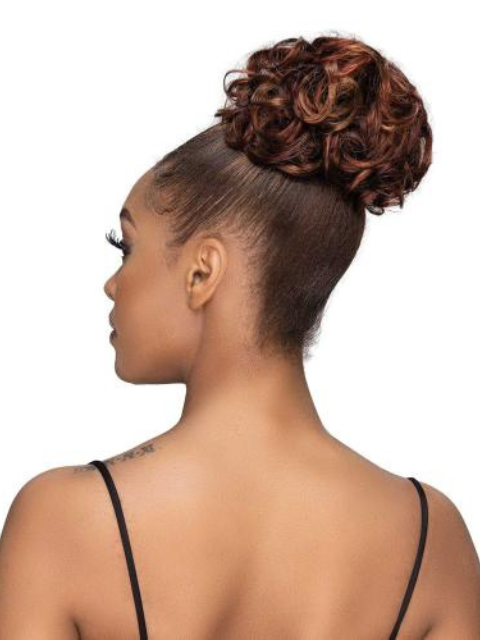 Janet Collection Human Hair Blend Bun Remy Illusion Scrunch - TENDRIL