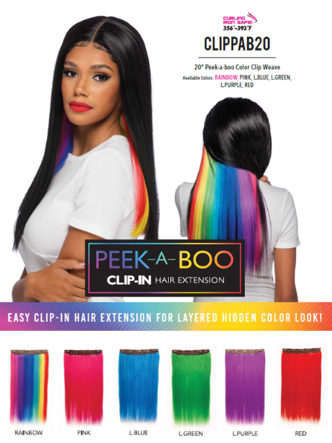 Vivica A Fox Peek-A-Boo Color Clip Weave 20"