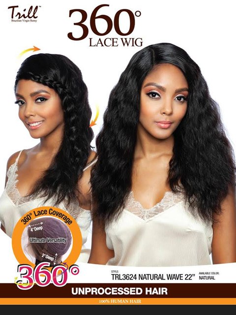 Mane Concept Trill Brazilian 360 NATURAL WAVE Whole Lace Front Wig 22