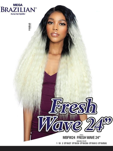 Mane Concept Human Hair Blend Mega Brazilian FRESH WAVE Weave 24 MBFW24