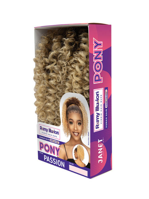 Janet Collection Remy Illusion Ponytail - PASSION