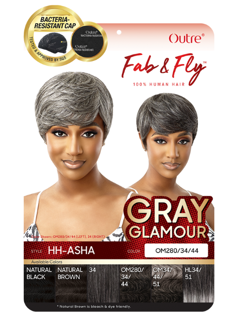 Outre Fab & Fly Gray Glamour 100% Human Hair Wig - ASHA