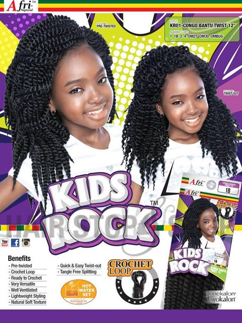 Mane Concept Afri Naptural Kids Rock CONGO BANTU Twist Braid 12 KR01