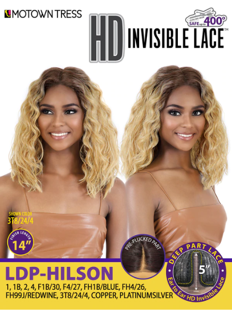 Motown Tress Premium Synthetic HD Invisible Deep Part Lace Wig - LDP-HILSON