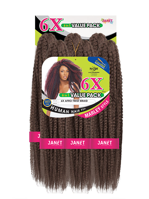 Janet Collection Premium Synthetic Noir 6X AFRO TWIST Braid (6XAMB) *SALE