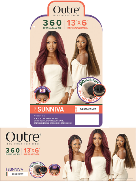 Outre Human Hair Blend 360 Edge 13x6 Glueless HD Lace Front Wig - SUNNIVA