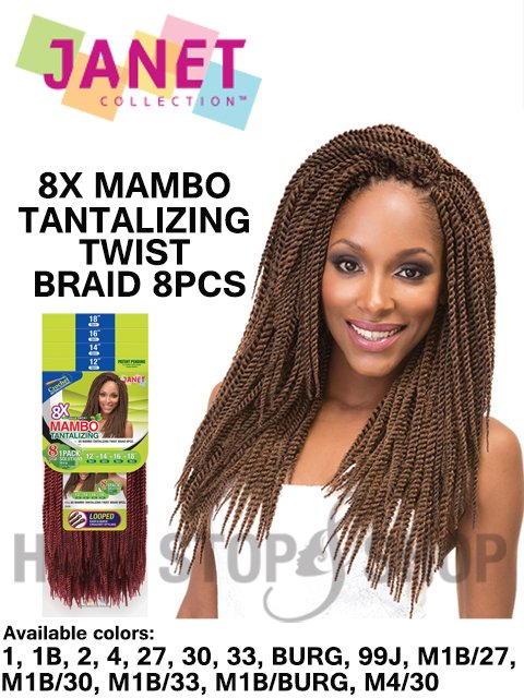 *BOGO DEAL  Janet Collection 8X Mambo TANTALIZING TWIST Crochet Braid 8pcs (8XTTB8P)