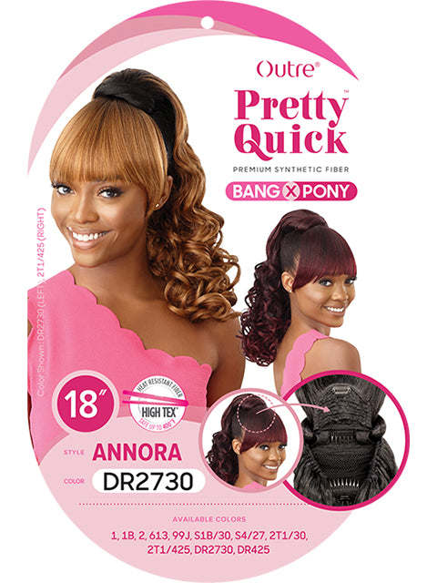 Outre Pretty Quick Premium Synthetic Bang & Pony - ANNORA