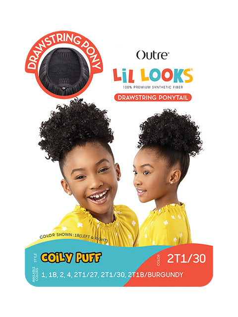 Outre Lil Looks Premium Synthetic Drawstring Ponytail - COILY PUFF