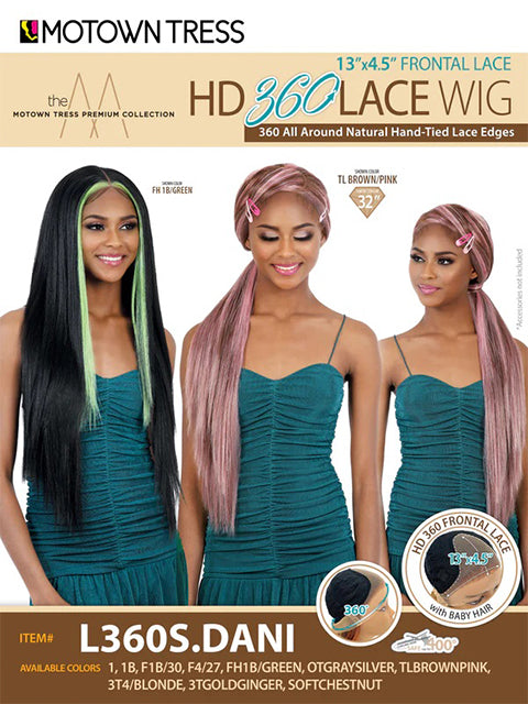 Motown Tress Premium Collection 13x4.5 Frontal Lace HD 360 Lace Wig - L360S.DANI