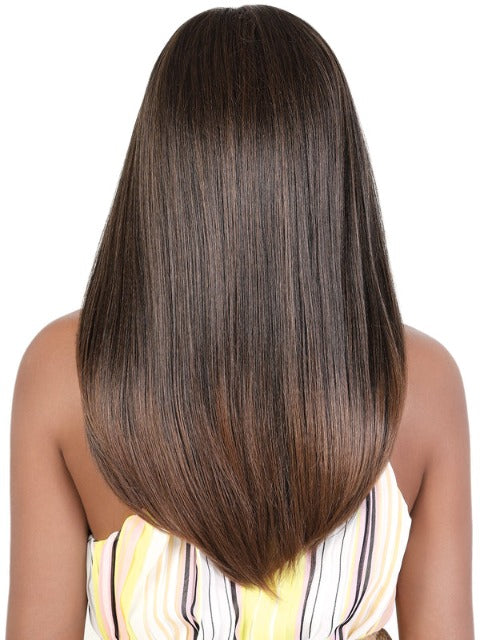 Motown Tress Premium Synthetic HD Invisible 13x5 Curve Part Lace Front Wig - KLP.EBONY