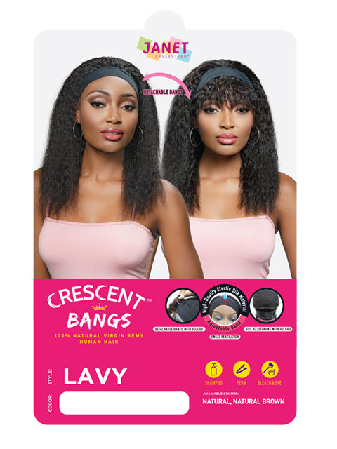 Janet Collection 100% Human Hair Crescent Band Wig - LAVY *SALE