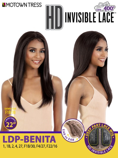 Motown Tress Premium Synthetic HD Invisible Lace Deep Part Lace Wig - LDP-BENITA