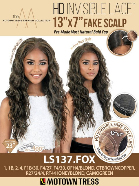 Motown Tress Premium Synthetic 13x7 HD Invisible Fake Scalp Lace Wig - LS137.FOX