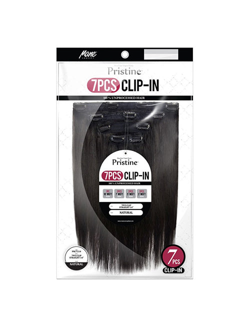 Mane Concept Pristine Human Hair STRAIGHT Clip In Hair 7pc