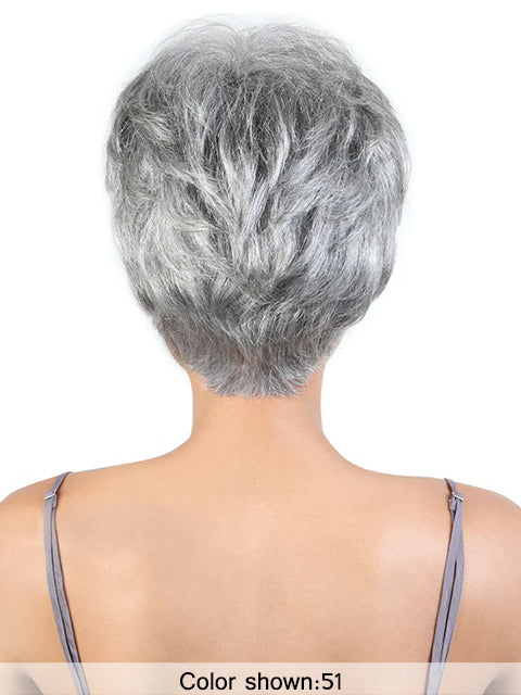 Motown Tress Human Hair Silver Gray Hair Collection Wig - SH.AISHA