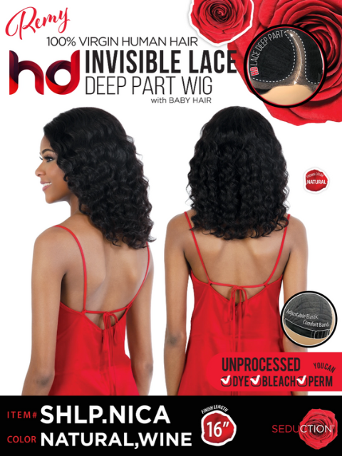 Seduction Remy Human Hair HD Invisible Lace Deep Part Wig - SHLP.NICA