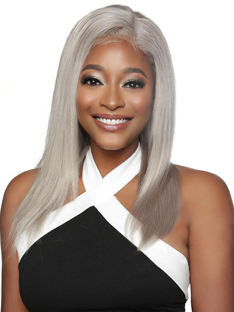 Mane Concept Trill 13A Human Hair HD Pre-Colored Lace Front Wig - TROC4303 ICY GREY STRAIGHT