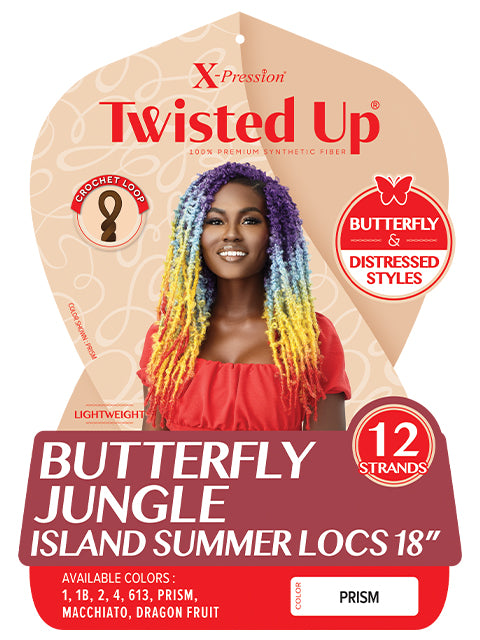 Outre X-Pression Twisted Up BUTTERFLY JUNGLE ISLAND SUMMER LOCS 18