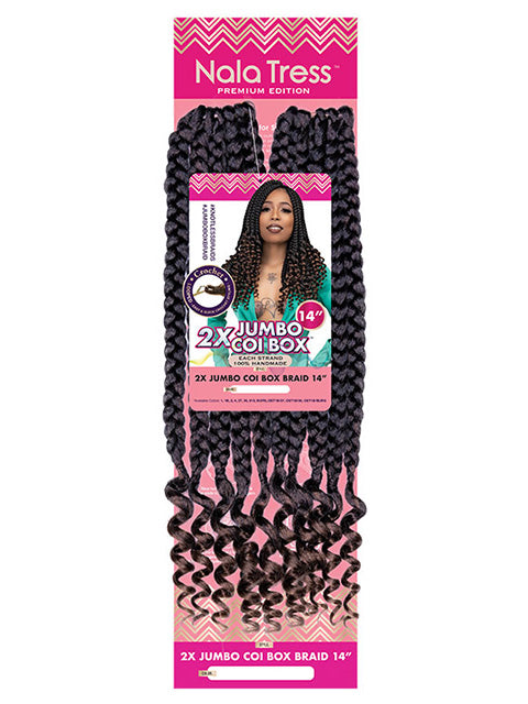 Janet Collection Nala Tress 2X JUMBO COI BOX BRAID Crochet Braid 14