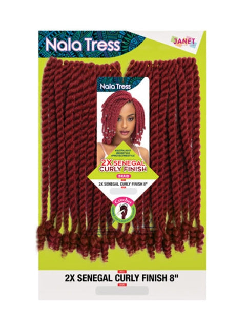 Janet Collection Nala Tress 2X SENEGAL CURLY FINISH Crochet Braid 8''