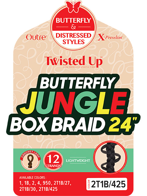 [MULTI PACK DEAL]  Outre X-Pression Twisted Up BUTTERFLY JUNGLE BOX BRAID 24" 10packs