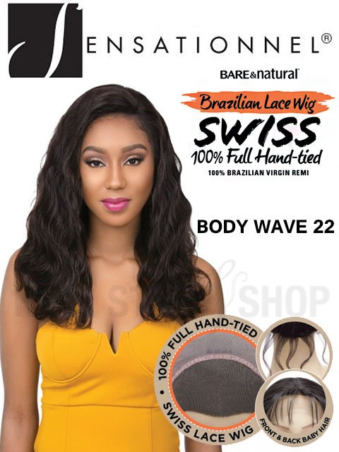 Sensationnel Bare&Natural Brazilian BODY WAVE Swiss Lace Wig 22