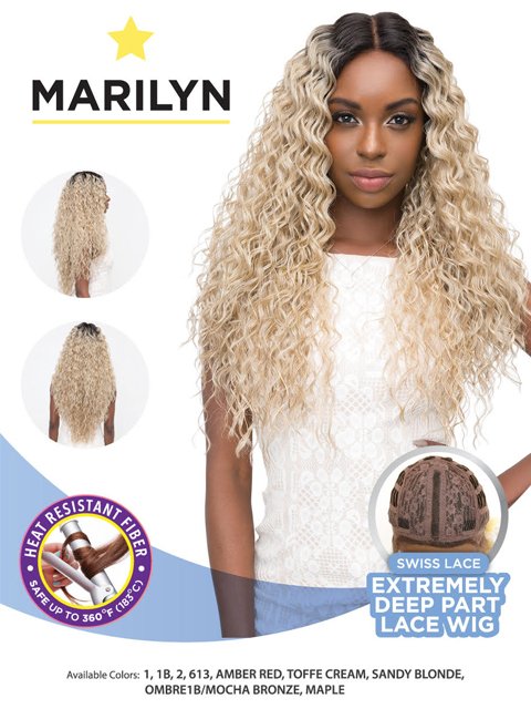 Janet Collection Extended Part Deep Swiss Lace Front Wig  - MARILYN