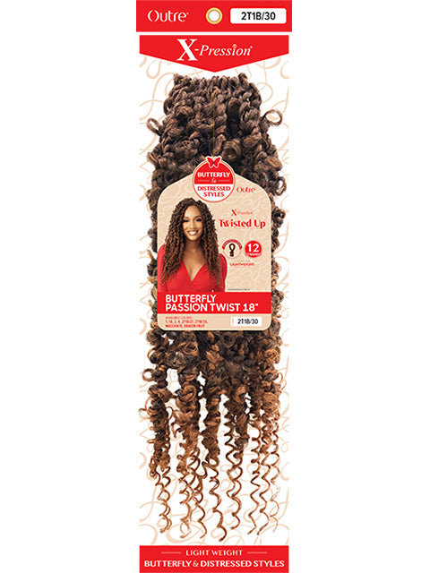 [MULTI PACKS DEAL] Outre Synthetic X-Pression BUTTERFLY PASSION TWIST Crochet Braid 18 (10pcs)