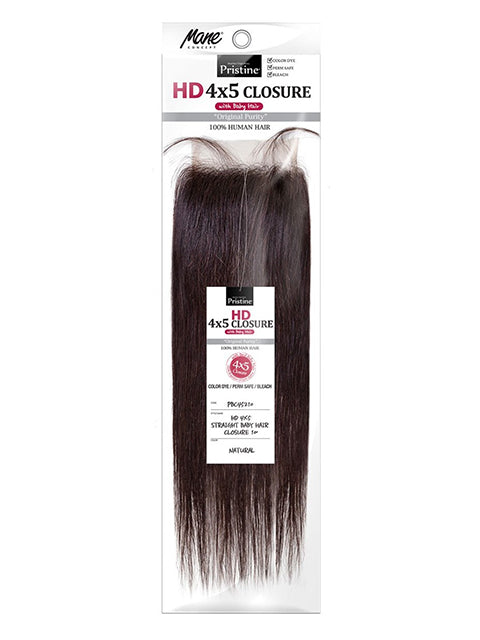 Mane Concept Pristine 100% Human Hair HD Transparent  4x5 STRAIGHT Baby Hair Lace Closure (PBC452)