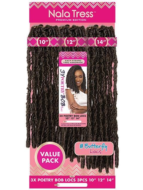 Janet Collection Nala Tress 3X POETRY BOB LOCS Crochet Braid-BUTTERFLY 3XPOETRY10 * SALE