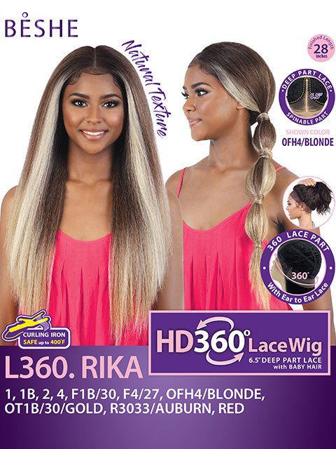 Beshe Natural Texture 360 HD Deep Part Lace Wig - L360.RIKA