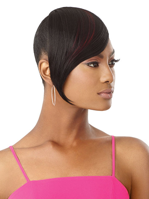 Outre Pretty Quick Premium Synthetic Bun - SLEEK SWOOPED BANG