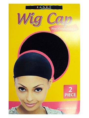 Janet Collection Black Stocking Wig Cap (2pcs Pack)
